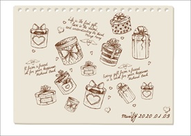 礼盒素描手绘稿