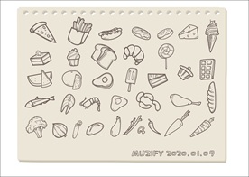 35款入 食物素描画