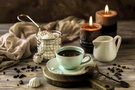 蜡烛 咖啡 茶杯 匙 粮食