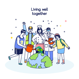 保护地球卡通插画