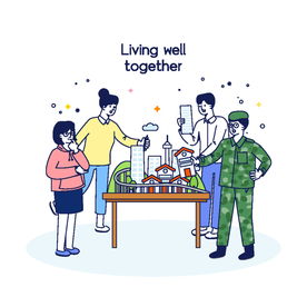 团体社交娱乐插画