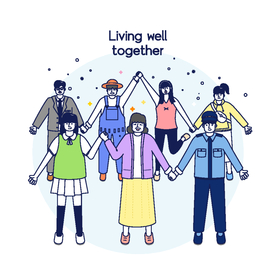 团体社交娱乐插画