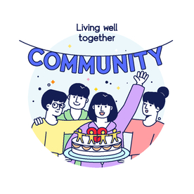 团体社交娱乐插画