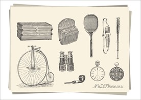 10款入欧洲旅行用品手绘稿