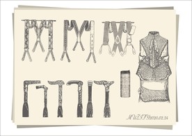 背带 权杖 欧式生活用品手绘稿