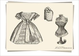 欧式复古礼服手绘稿