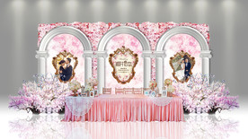 粉色婚礼签到区