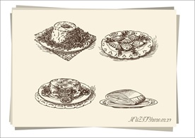 餐点美食手绘稿