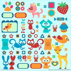 儿童卡通插画矢量