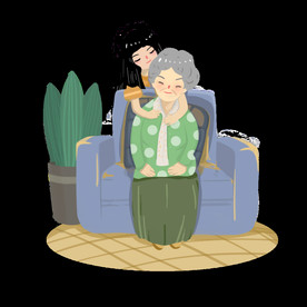 重阳节女生爱护关爱老人素材