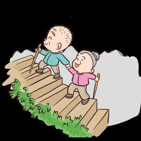 重阳节全家团圆登高