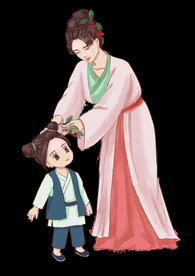 重阳节元素插茱萸古人妇女小孩手