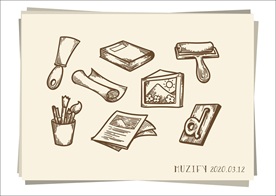 8款入复古平版印刷手绘稿