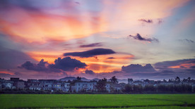 彩霞日出夕阳火烧云图片