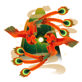 凤凰国潮插画