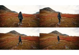 唯美美女户外慢镜头背影走路