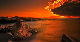 彩霞日出夕阳火烧云