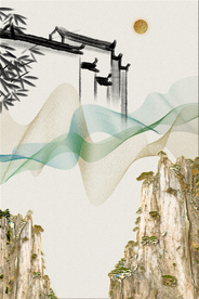 新中式背景墙装饰画