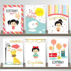 卡通儿童生日卡片