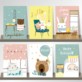 卡通儿童生日卡片