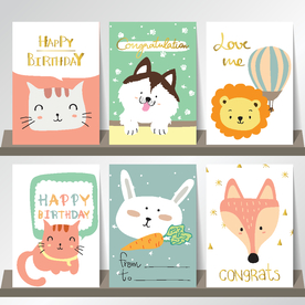 卡通儿童生日卡片