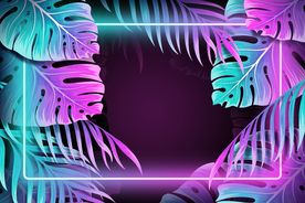 霓虹灯叶子背景