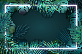 霓虹灯叶子背景