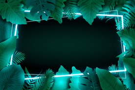 霓虹灯叶子背景