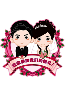 卡通新郎新娘