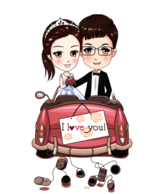 卡通新郎新娘