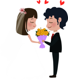 卡通新郎新娘