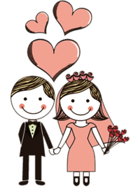 卡通新郎新娘