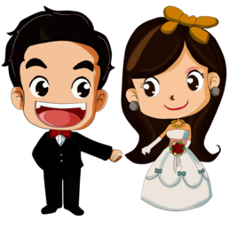 卡通新郎新娘