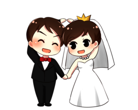 卡通新郎新娘