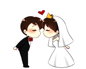卡通新郎新娘