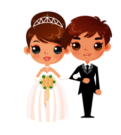 卡通新郎新娘