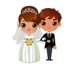 卡通新郎新娘