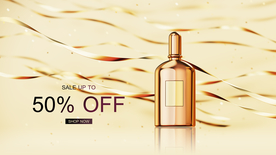 金色化妆品海报