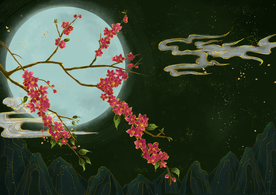 中国风背景墙壁画