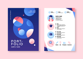 彩色商务简历模板