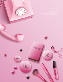 粉色化妆品海报