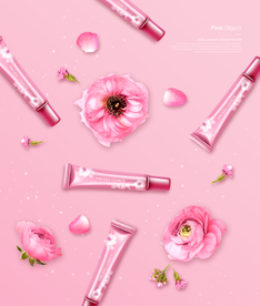 粉色化妆品海报