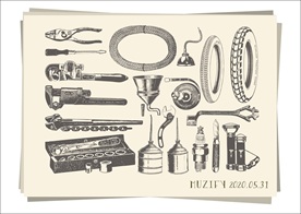 18款入老式修理工具 素描画