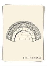 欧式复古石质拱门手绘稿