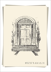 欧式复古石质窗户手绘稿