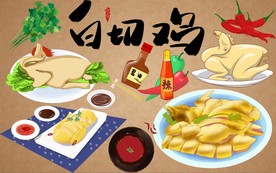 白切鸡背景墙PSD模板下载