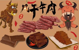 风干牛肉干背景墙PSD模板下载