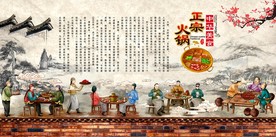 正宗火锅背景墙PSD模板下载