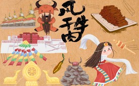 风干牛肉背景墙PSD模板下载