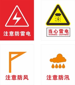注意雷电警示标示